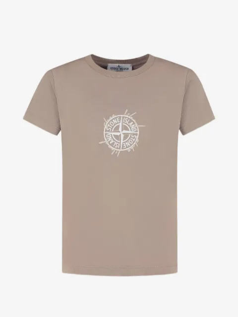 Stone Island Junior playera con logo estampado