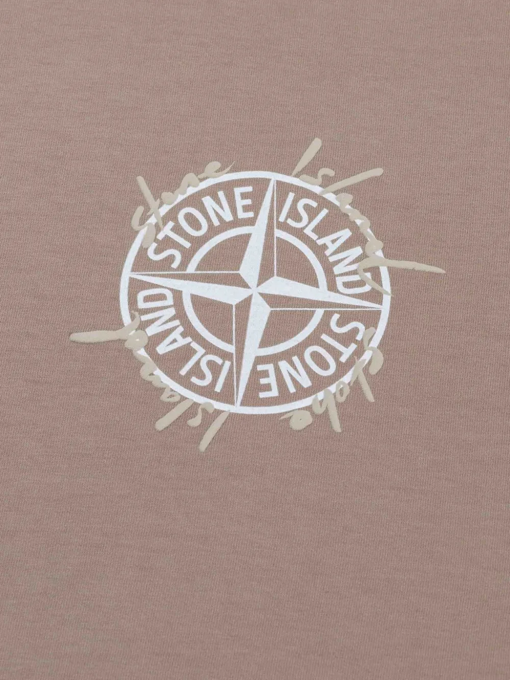 Stone Island Junior T-shirt met logoprint Beige