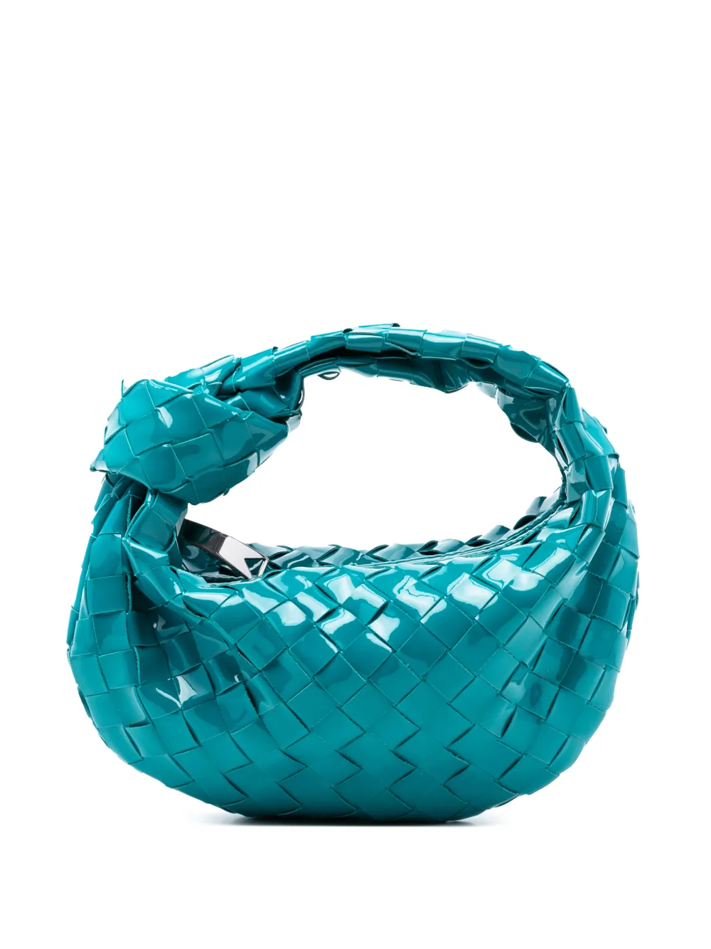 Bottega Veneta Pre-Owned 2012-2026 Mini Patent Intrecciato Jodie hobo bag - Blu