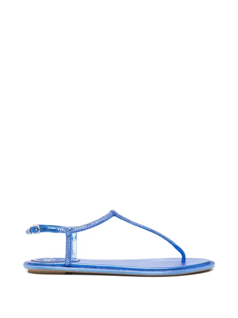 René Caovilla — Diana crystal-embellished metallic-finish sandals