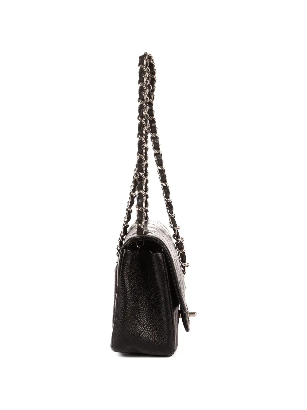 CHANEL Pre-Owned Classic Flap gewatteerde leren schoudertas Zwart
