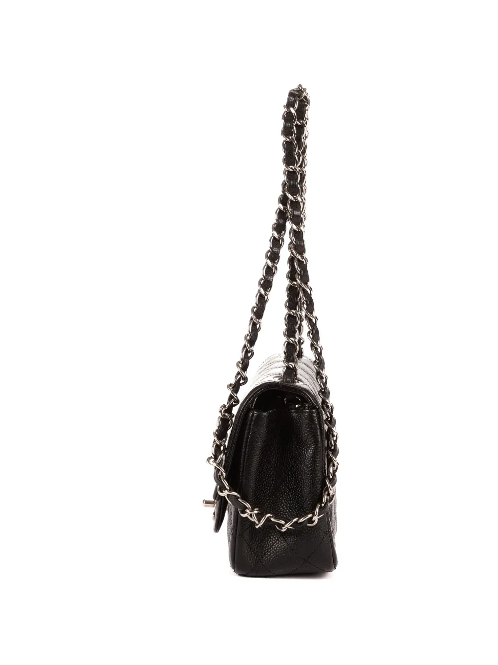 CHANEL Pre-Owned Classic Flap gewatteerde leren schoudertas Zwart