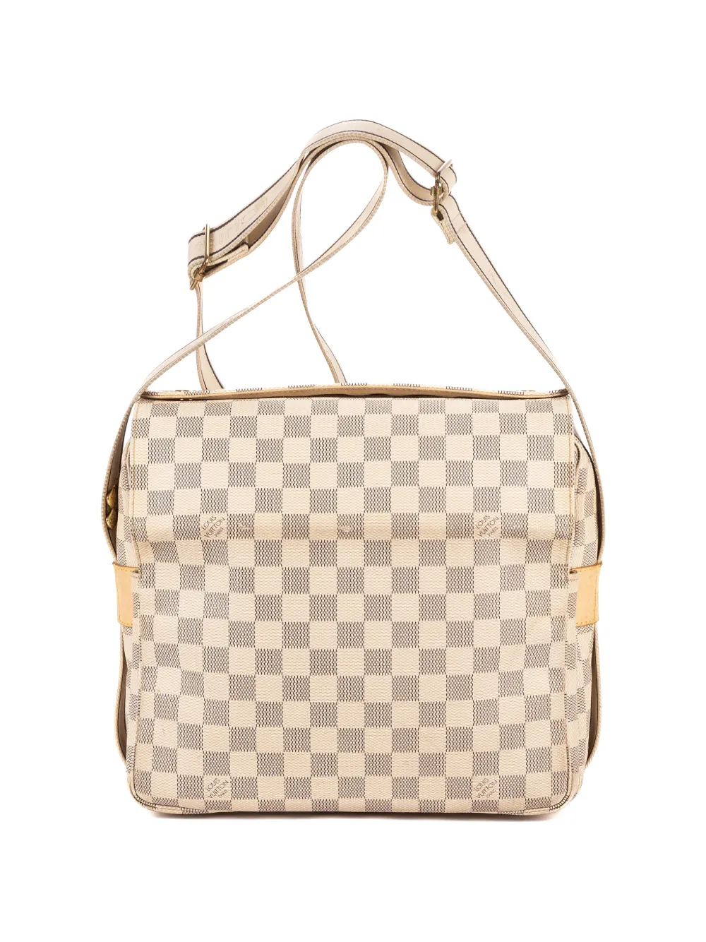 Louis Vuitton Pre-Owned Naviglio check-pattern shoulder bag - Bianco