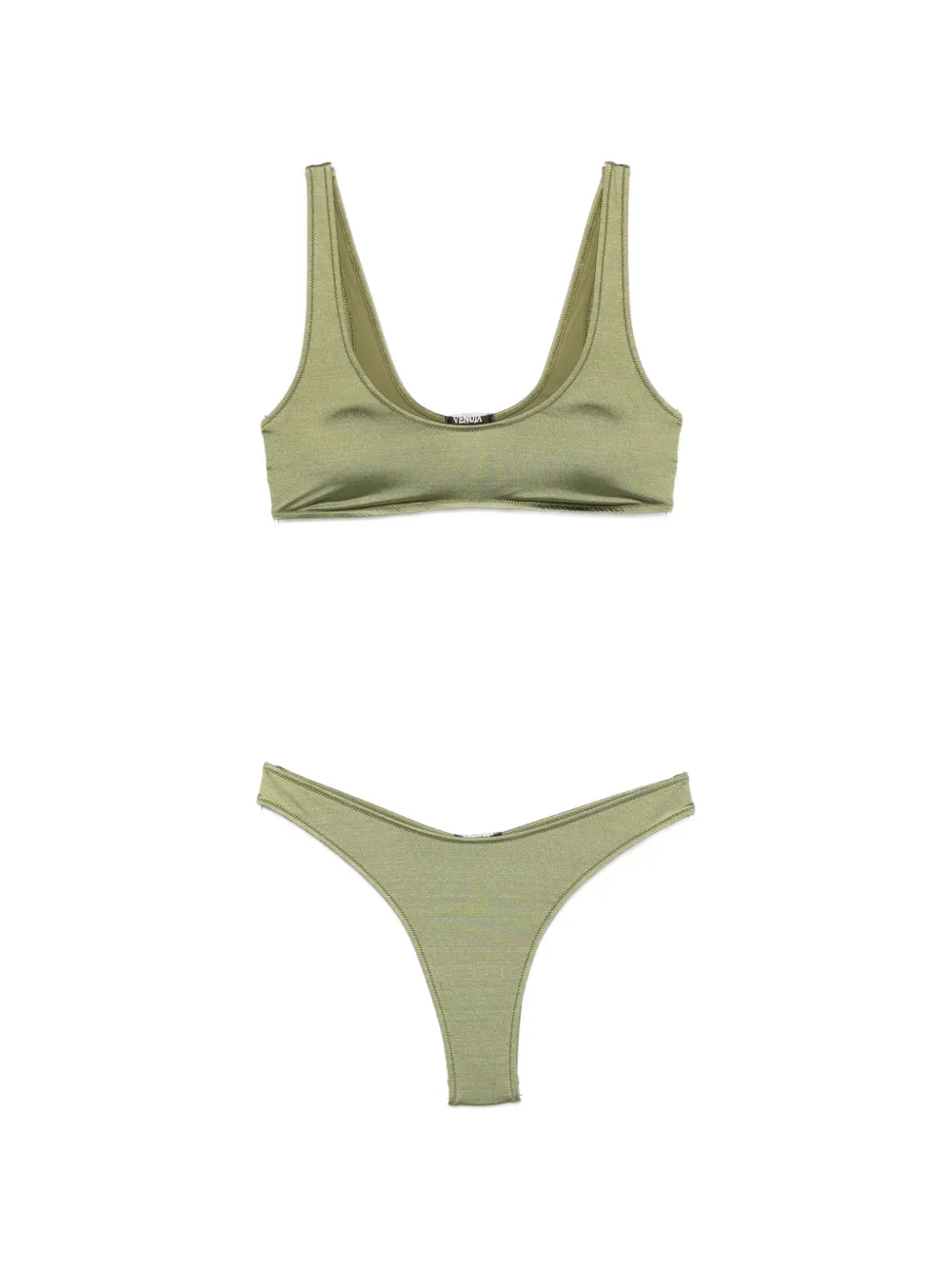 VENUJA metallic-finish bikini - Verde