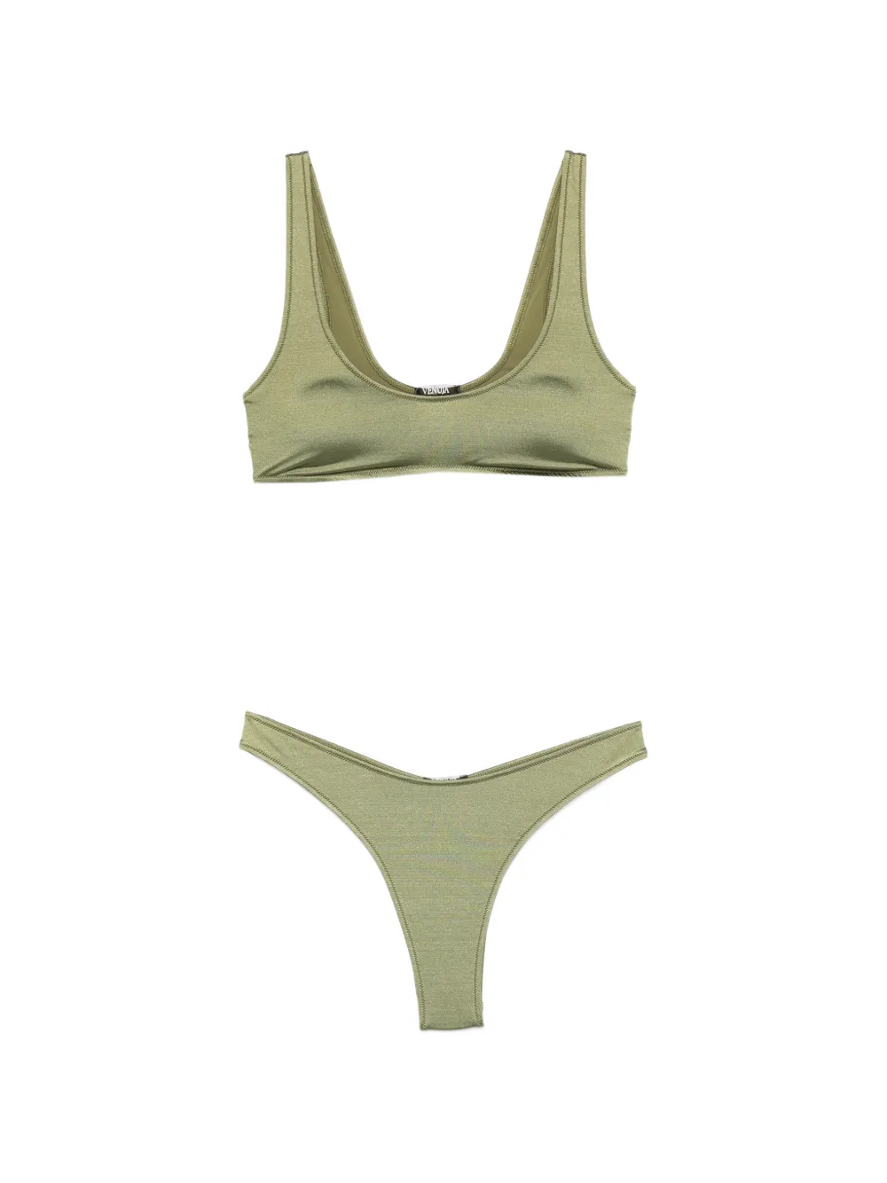 VENUJA metallic-finish bikini - Verde