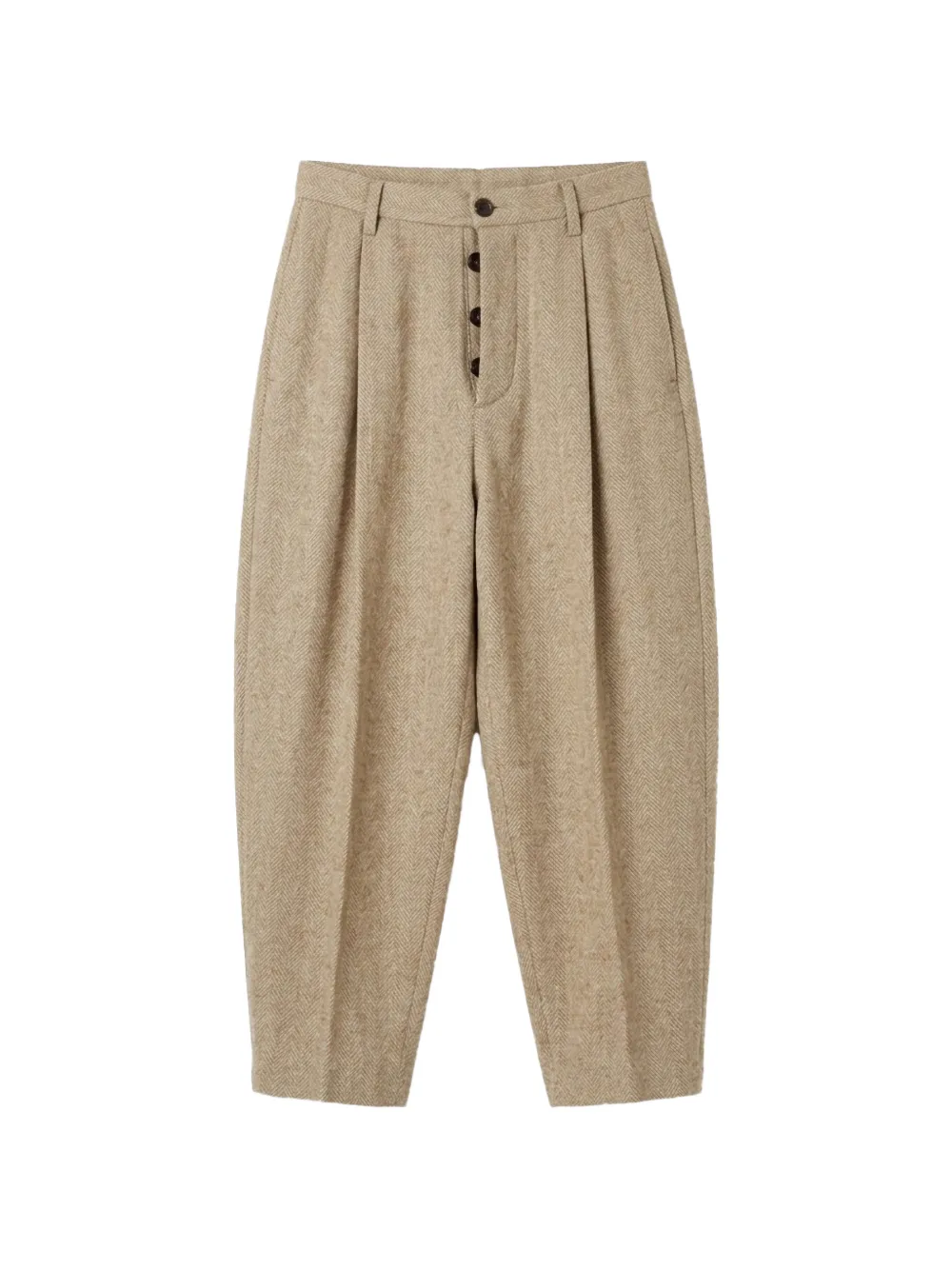 Uma Wang herringbone-pattern pleated trousers - Toni neutri