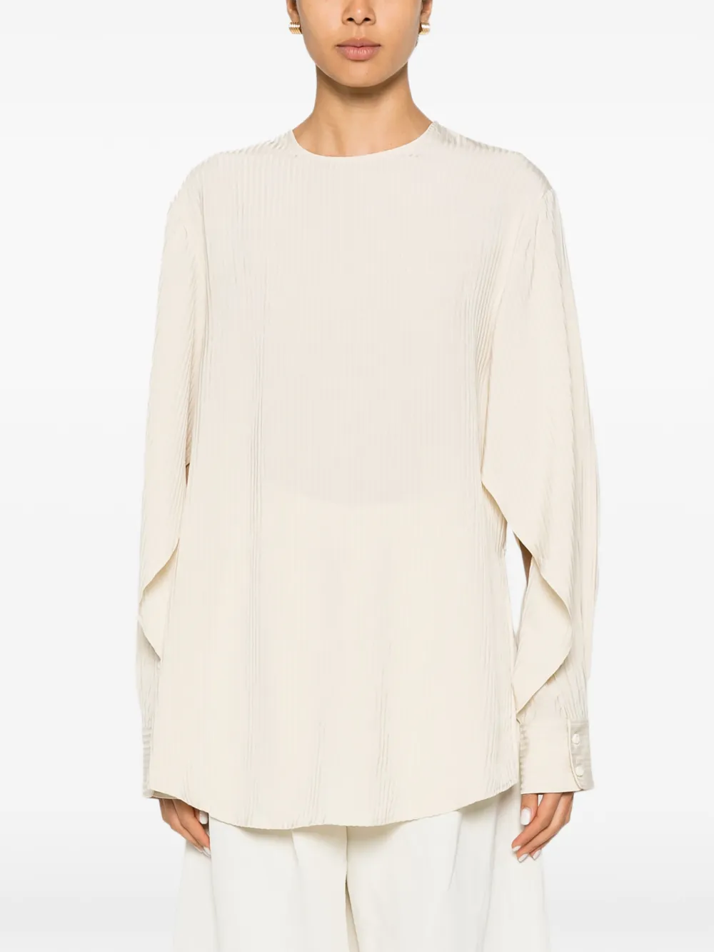 Uma Wang Plissé top Beige