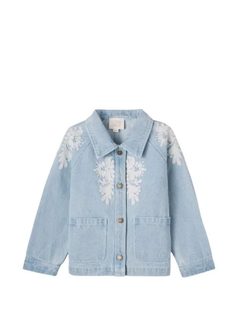 LOUISE MISHA KIDS Rafaela floral-embroidered denim jacket