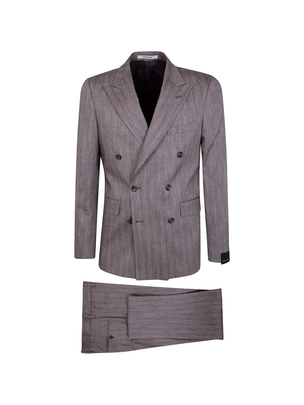 Tagliatore herringbone double-breasted suit - Marrone