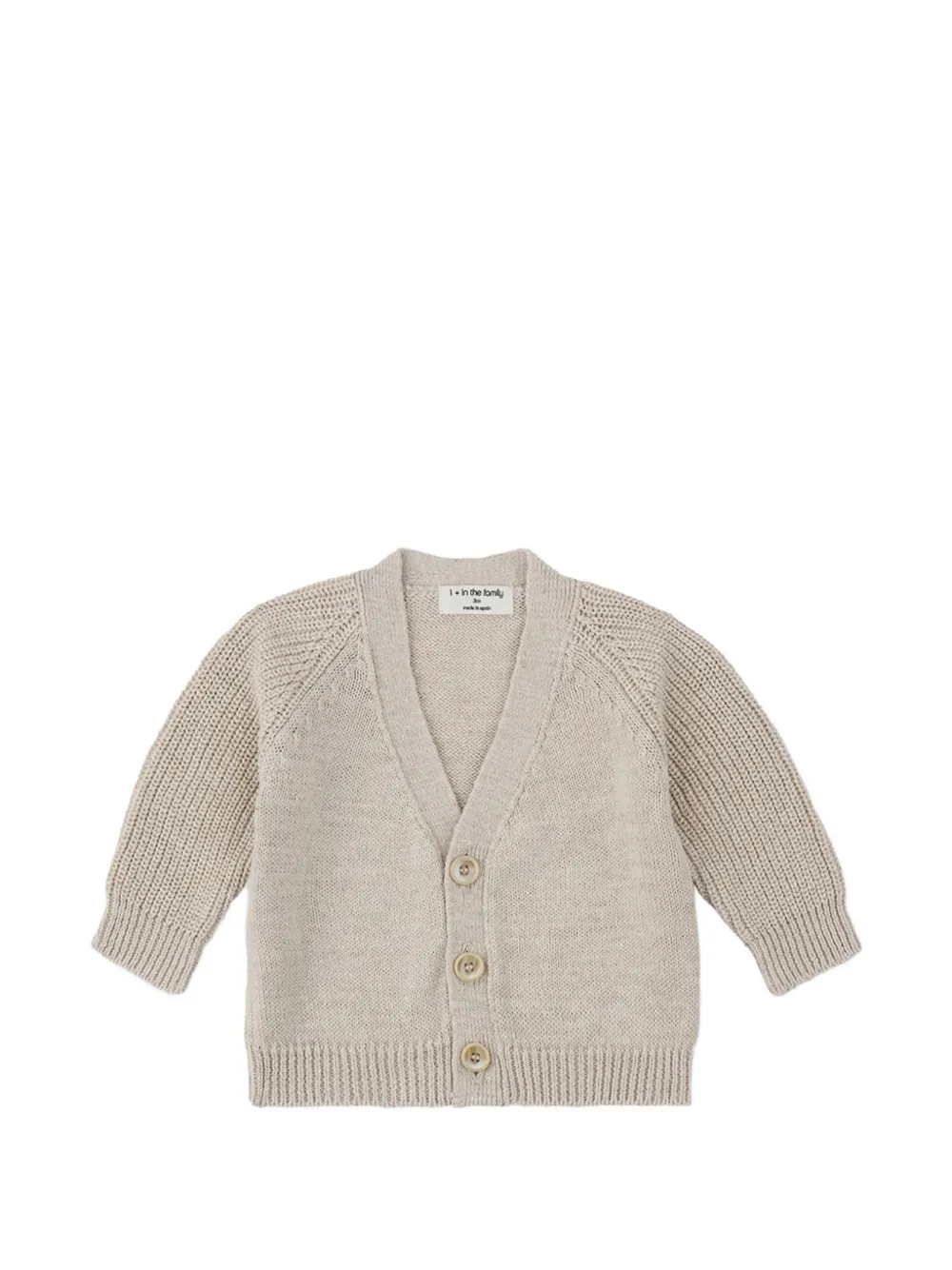 1+ In The Family button ribbed cardigan - Nude