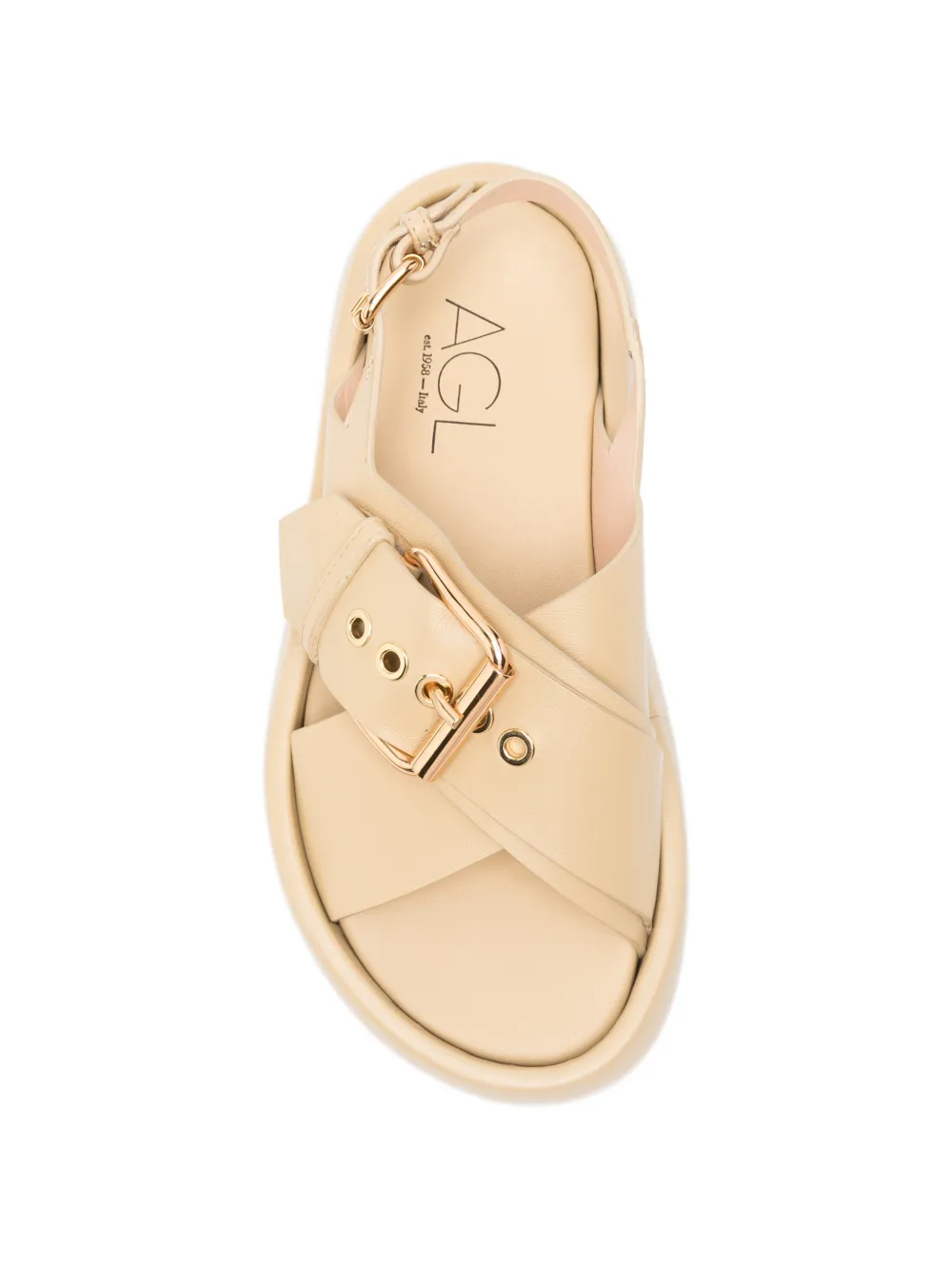 AGL Bulle criss-cross platform sandals Beige