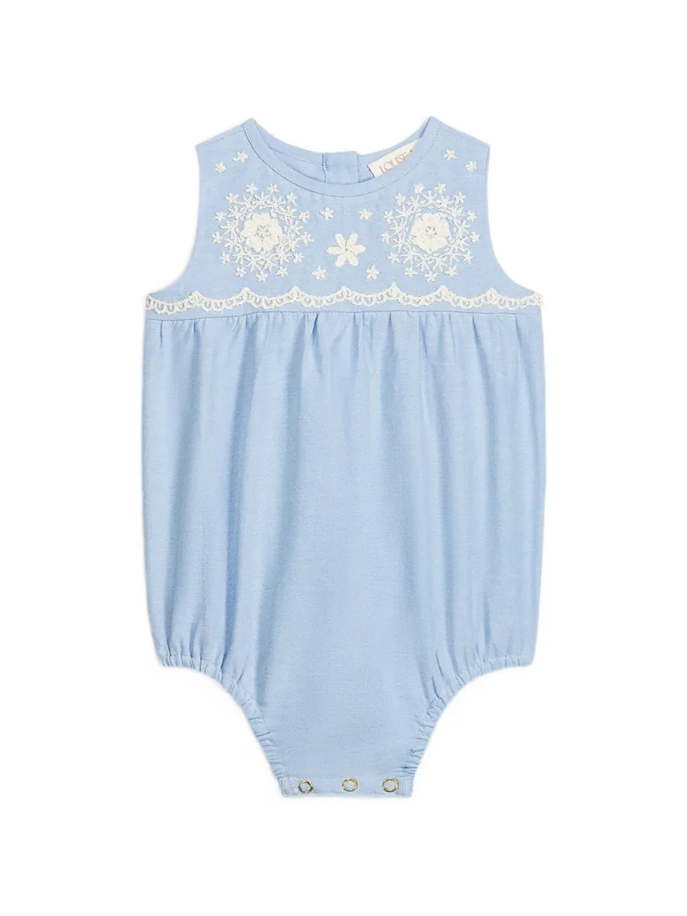 LOUISE MISHA KIDS Nushan embroidered lace-trim romper - Blu