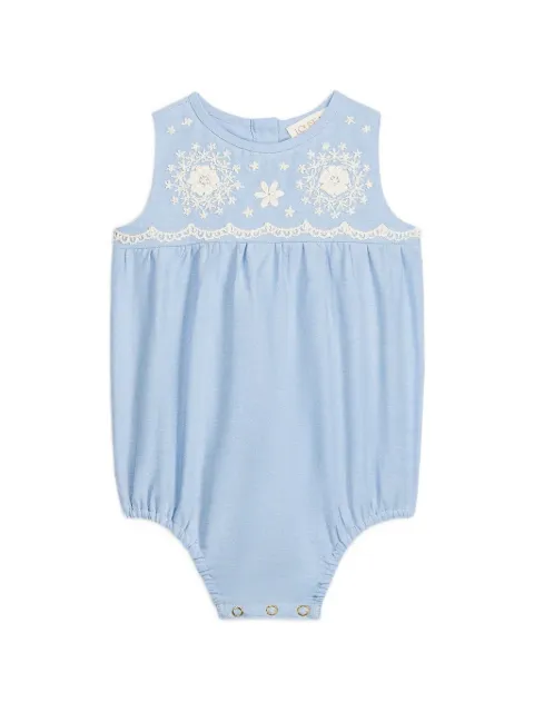 LOUISE MISHA KIDS Nushan embroidered lace-trim romper