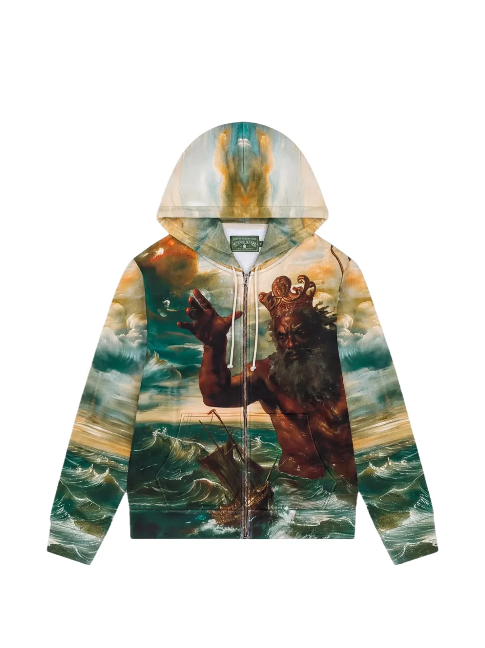 Denim Tears Poseidon's Revenge zip-up hoodie - Verde
