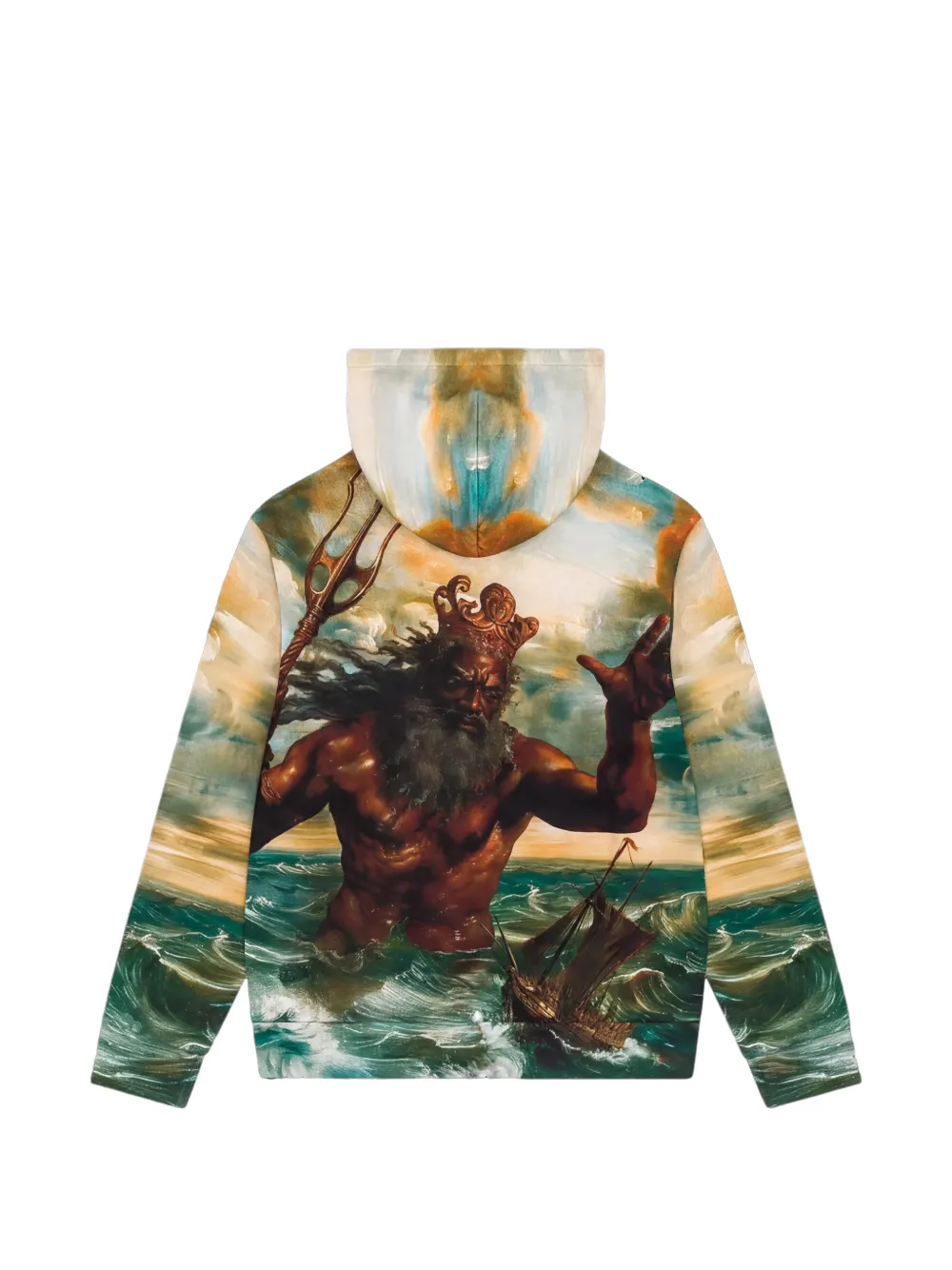 Denim Tears Poseidon's Revenge zip-up hoodie Groen