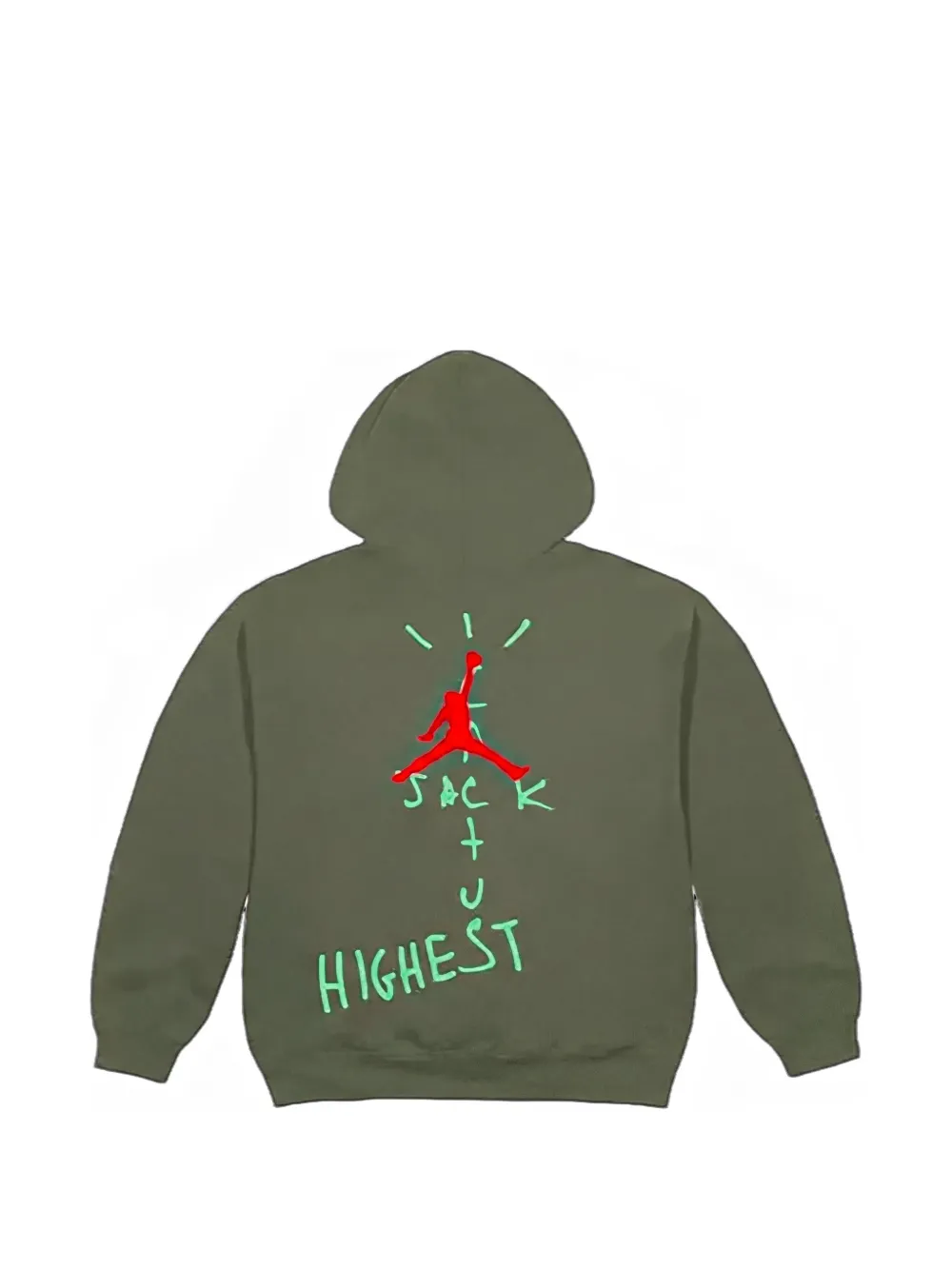 Travis Scott x Cactus Jack x Jordan Highest hoodie met logoprint Groen