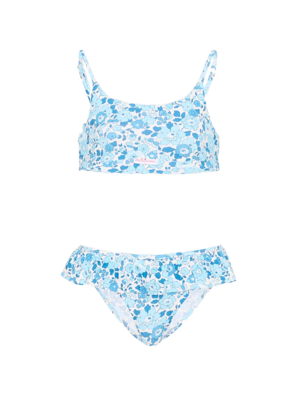 Pesciolino Rosso Kids floral-print bikini - Blu
