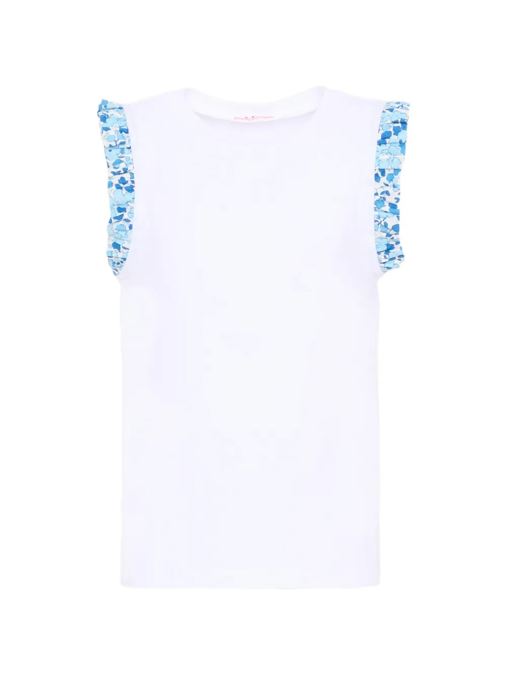 Pesciolino Rosso Ruffled-detail T-shirt In White