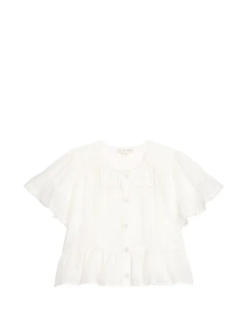 LOUISE MISHA KIDS Amalia lace-trim ruffled blouse