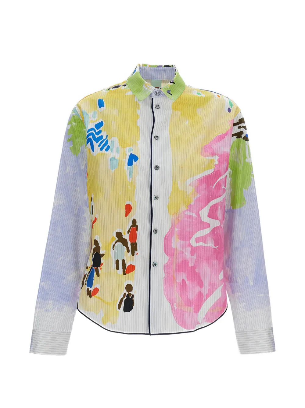 Rohka graphic-print double-pinstriped shirt - Pink