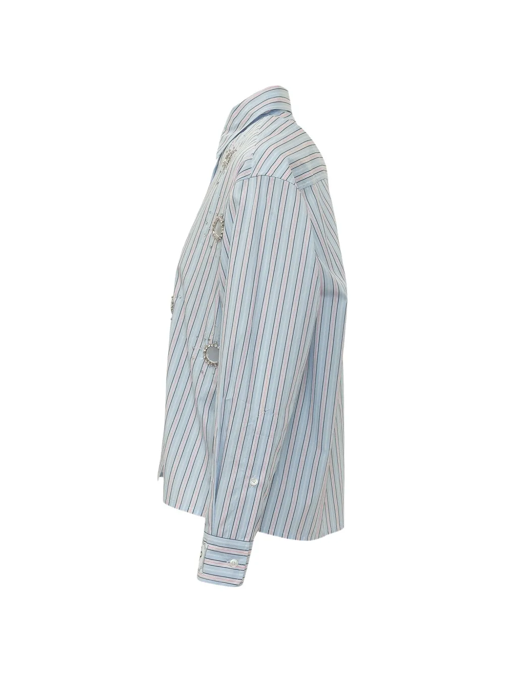 DES PHEMMES Blouse verfraaid met kristallen Blauw