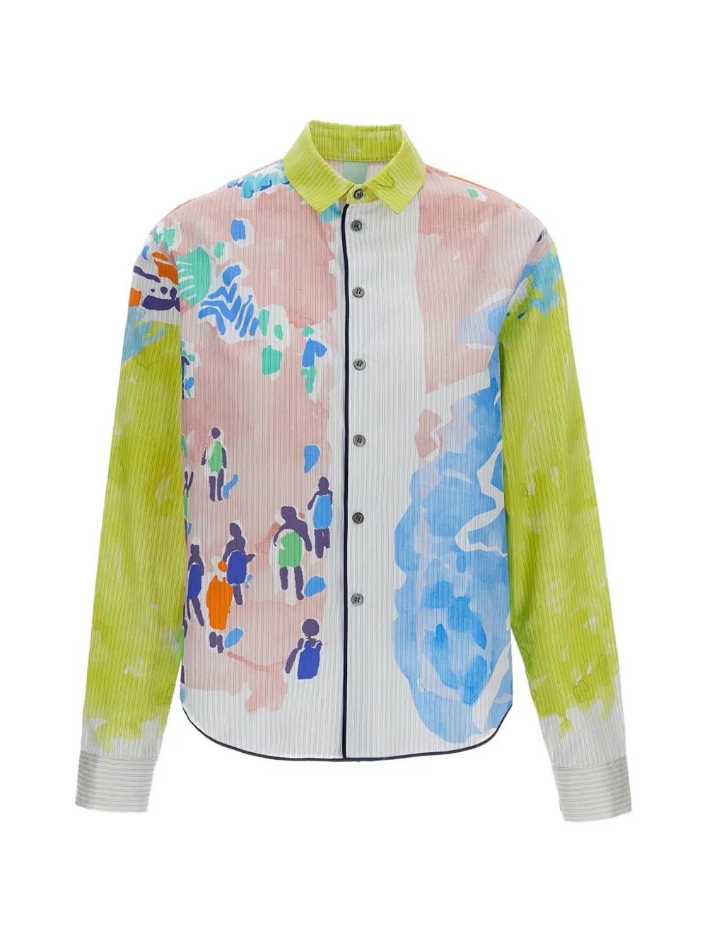 Rohka graphic-print striped shirt - Verde