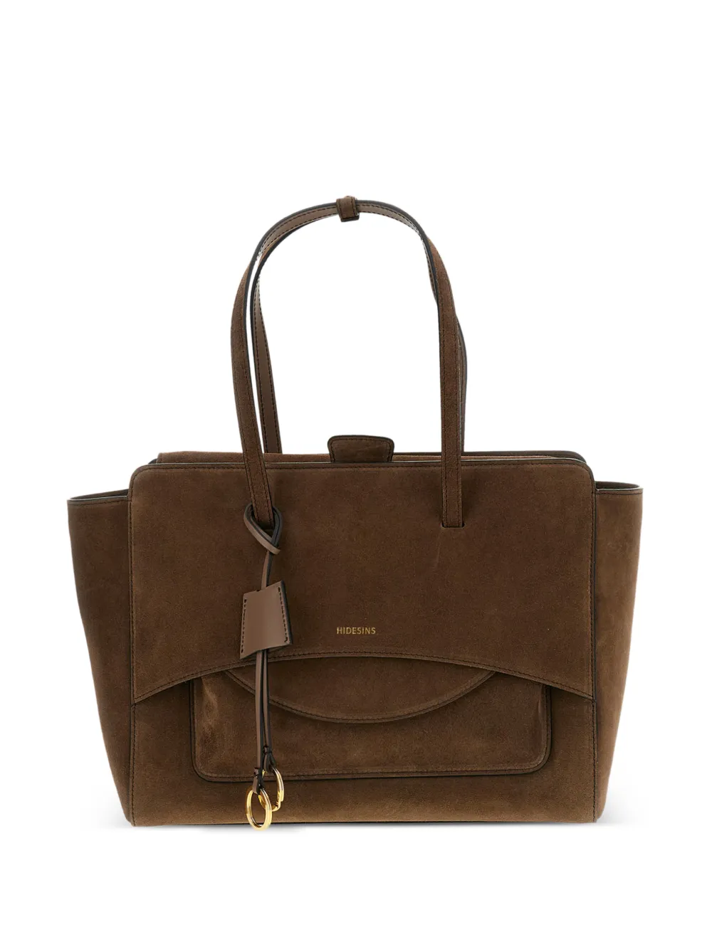 HIDESINS large Flap suede tote bag - Marrone