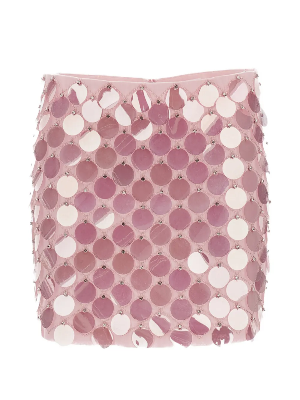 DES PHEMMES sequin-embellished crystal-embroidery skirt - Rosa