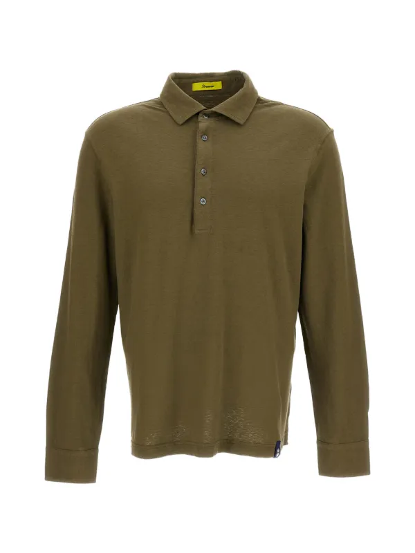 Drumohr Long-sleeve Polo Shirt in Green