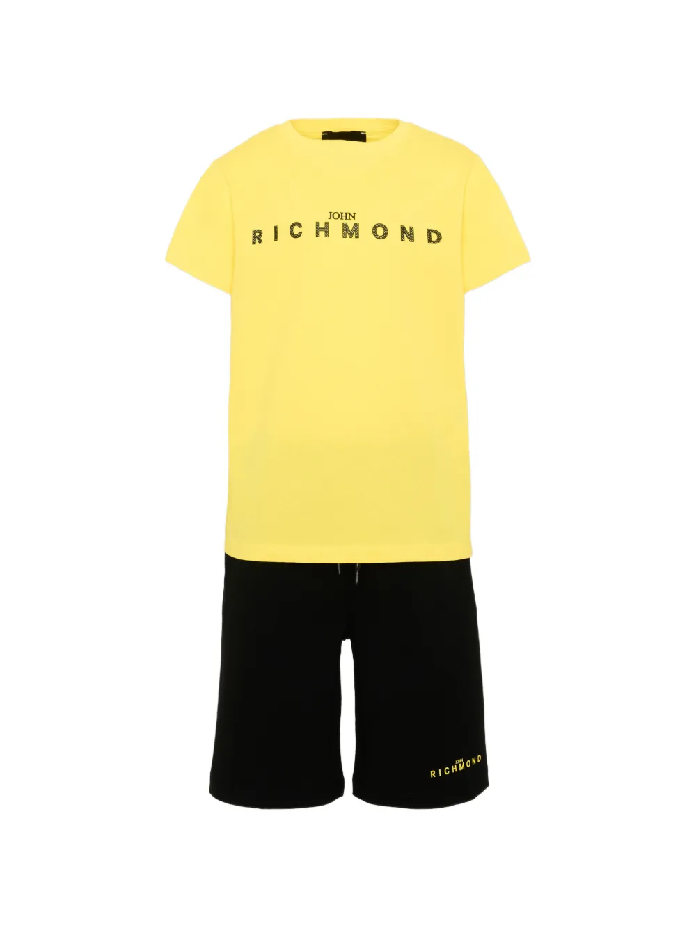 John Richmond Junior logo-detail shorts set - Yellow