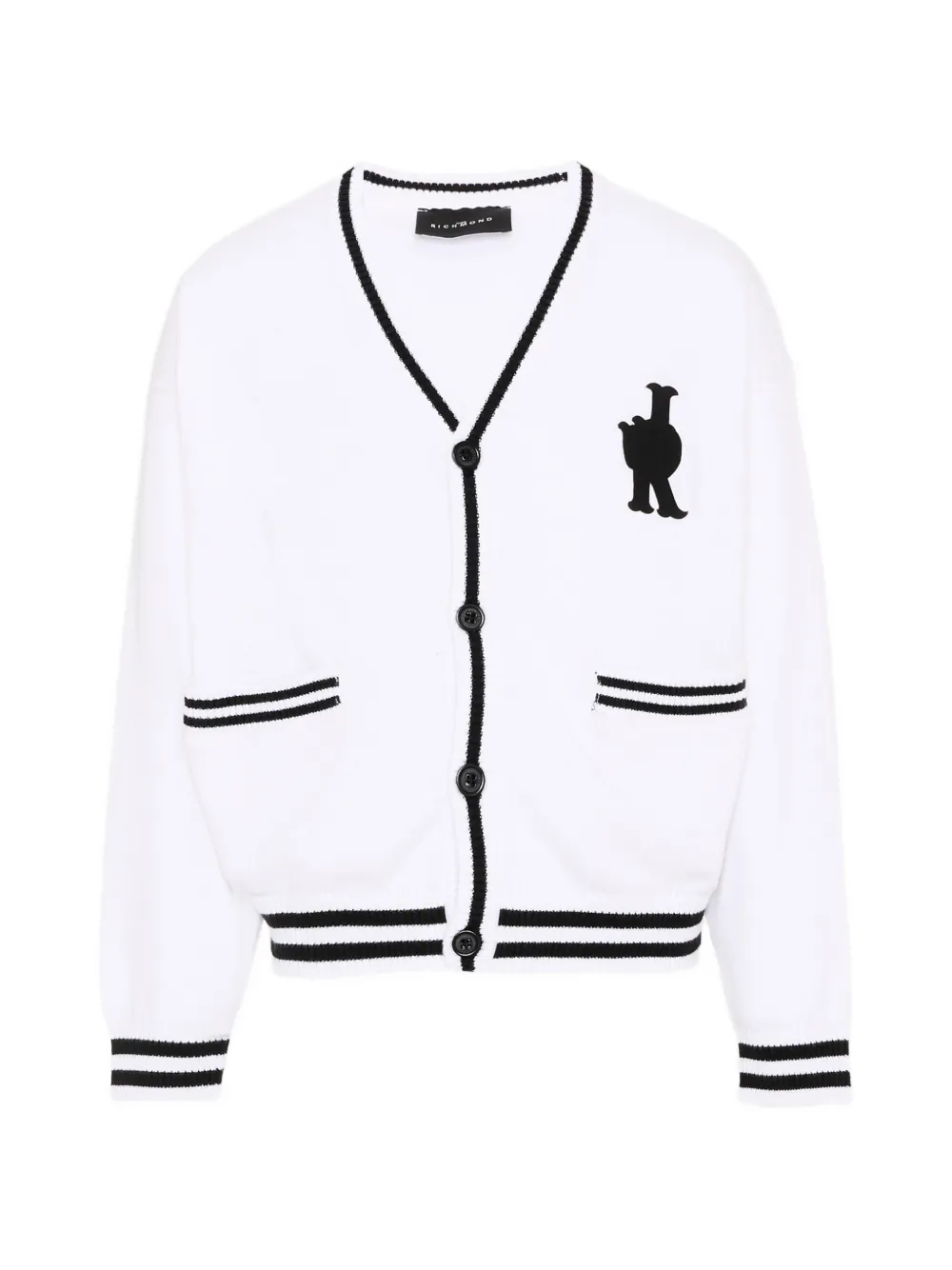 John Richmond Junior contrast-trim cardigan - Bianco