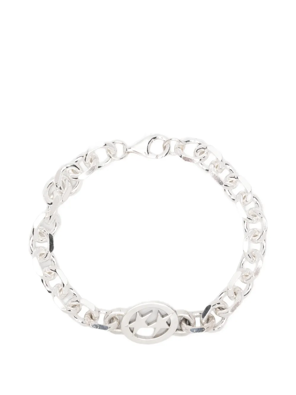 TWOJEYS Icon logo-motif curb-link bracelet - Argento