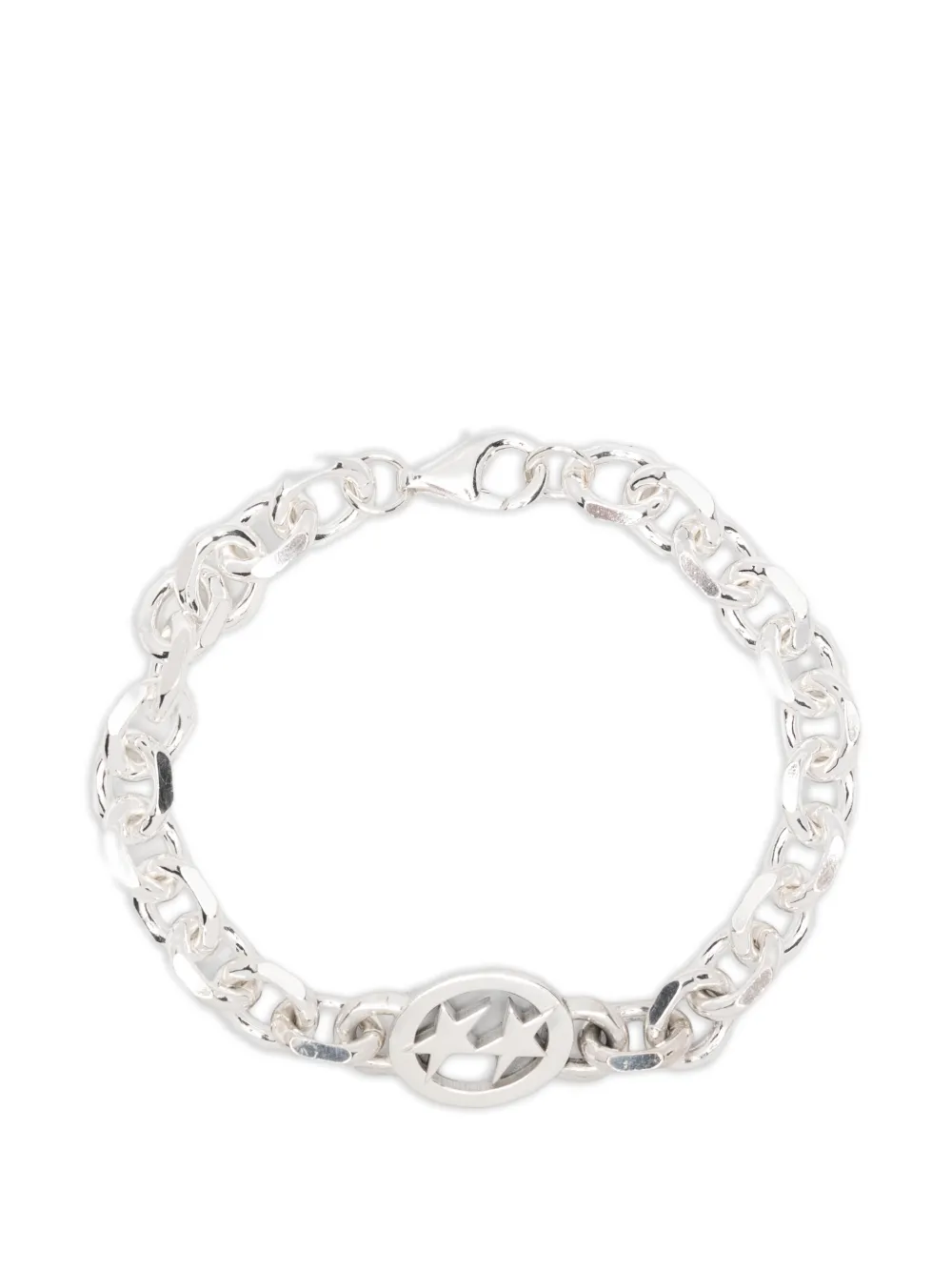 TWOJEYS Icon logo-motif curb-link bracelet - Argento