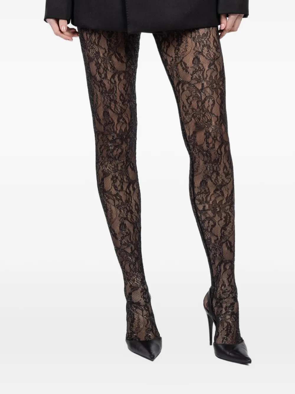 WARDROBE.NYC lace tights – Black
