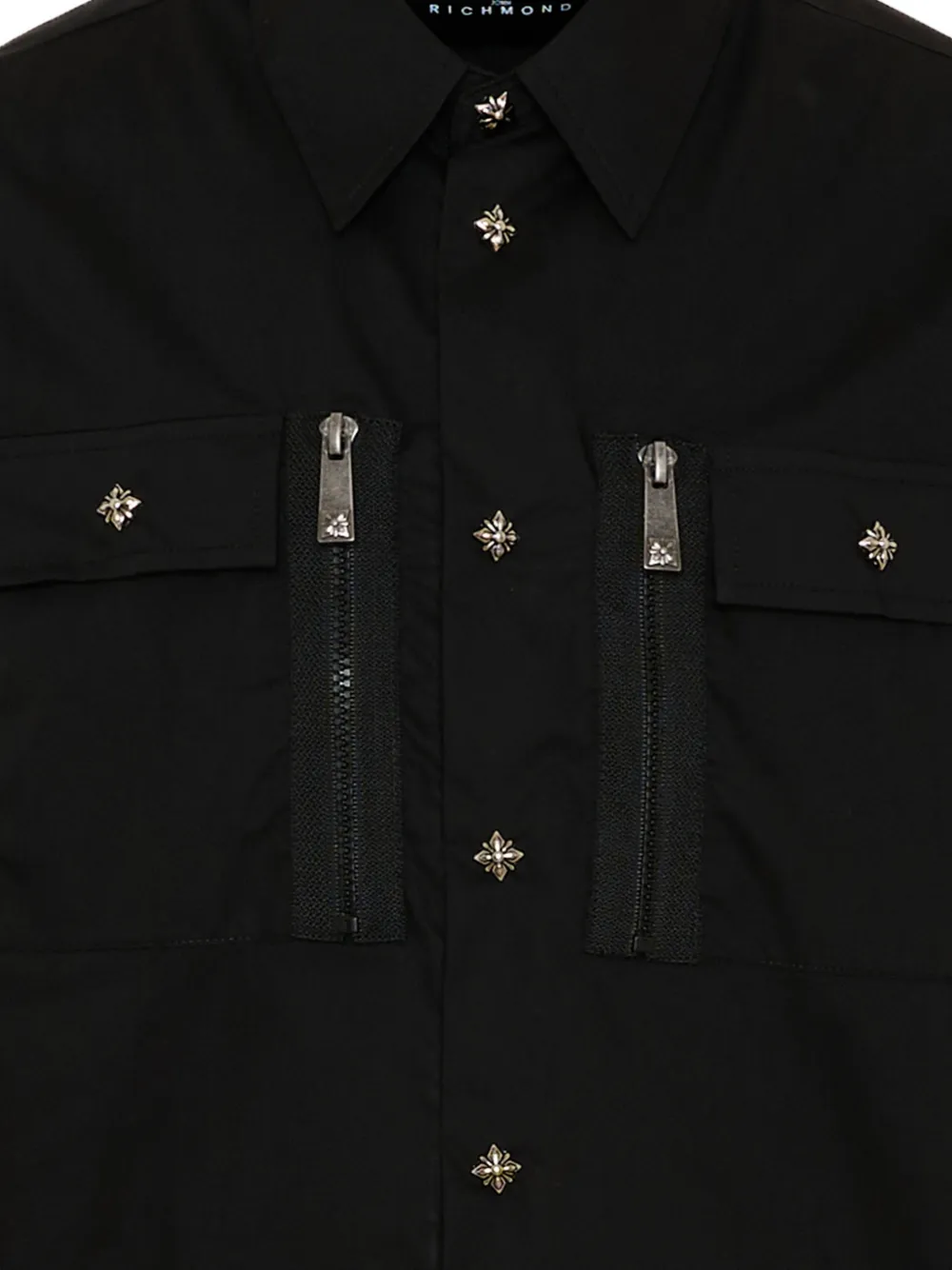 John Richmond Junior Shirt met lange mouwen en zak Zwart