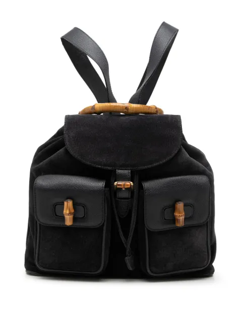 Gucci Pre-Owned 20th Century Suede Bamboo backpack