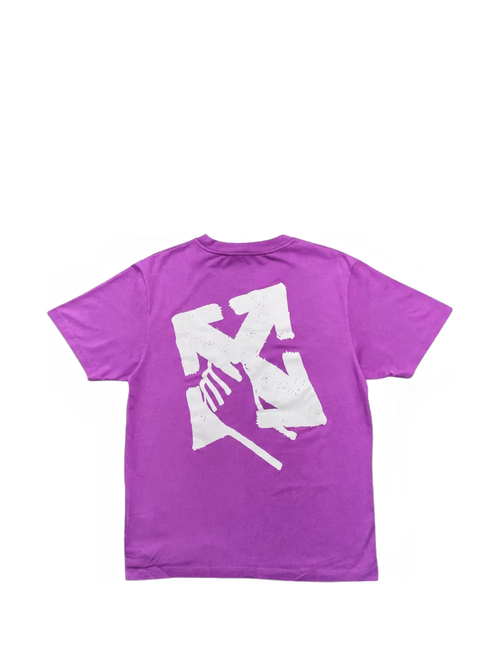 오프화이트 round-neck short-sleeve T-shirt OMAA027S23JER007