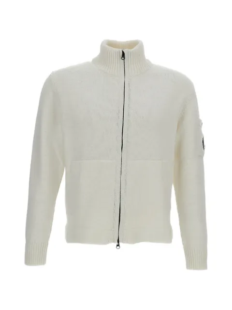 C.P. Company logo-detail zip-up cardigan