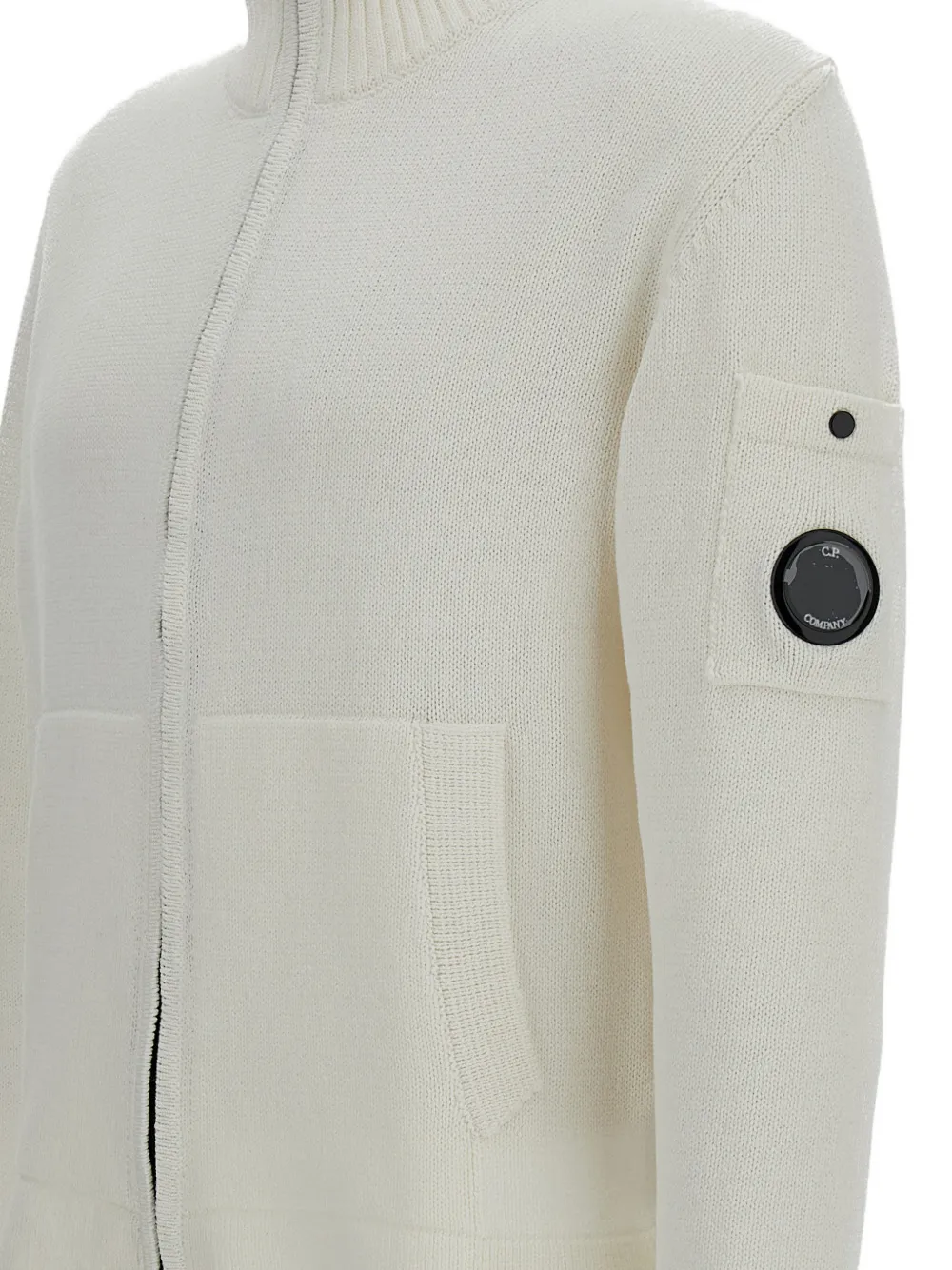 C.P. Company Vest met logodetail en rits Wit