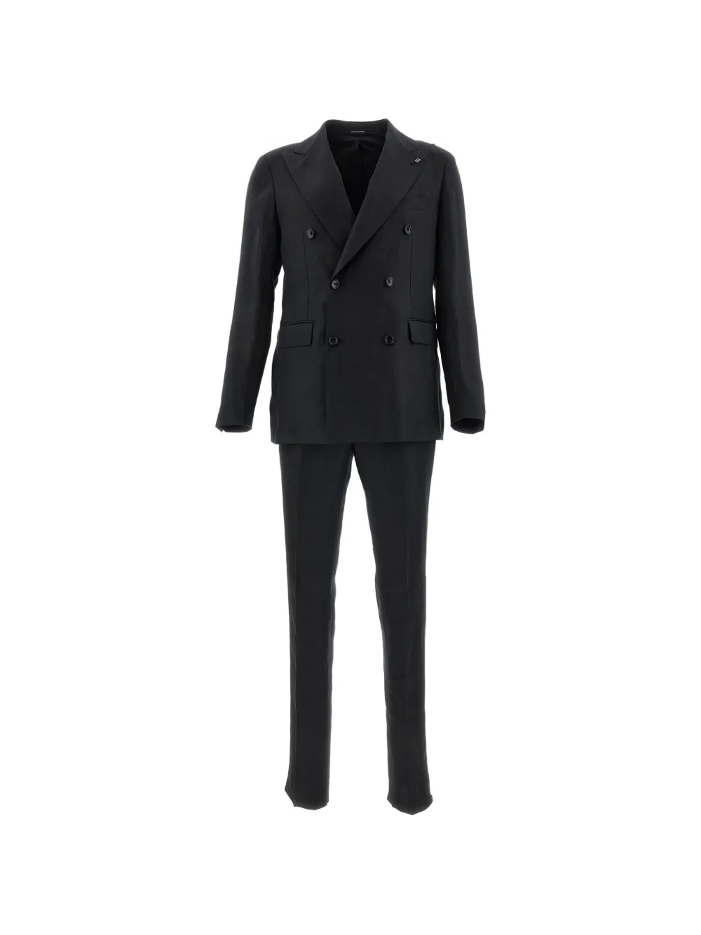 Tagliatore double-breasted linen suit - Nero