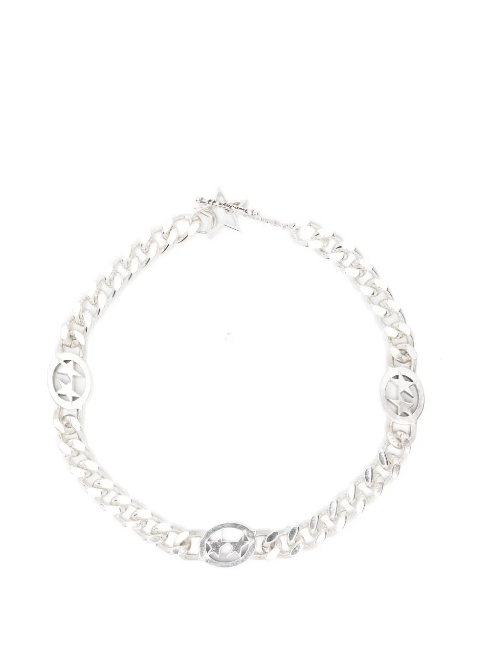 TWOJEYS Cuban star-detail curb-link necklace - Argento