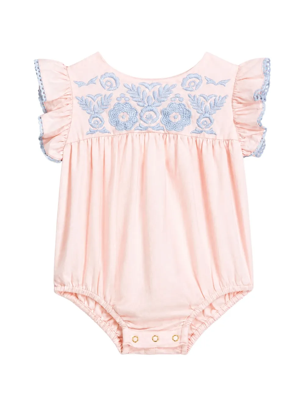 LOUISE MISHA KIDS embroidered ruffled bodysuit - Rosa