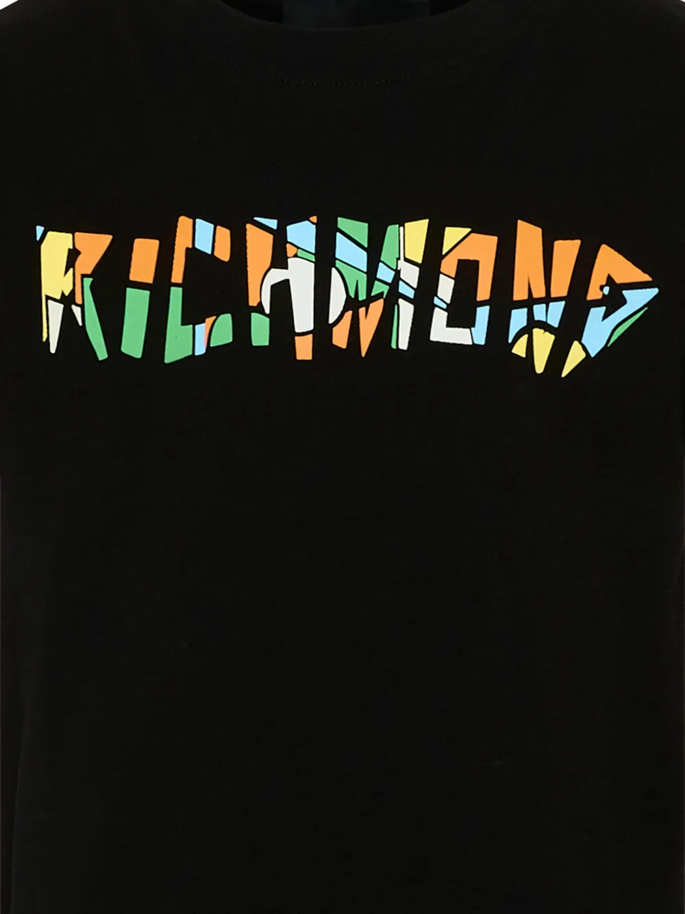 John Richmond Junior T-shirt met logoprint Zwart