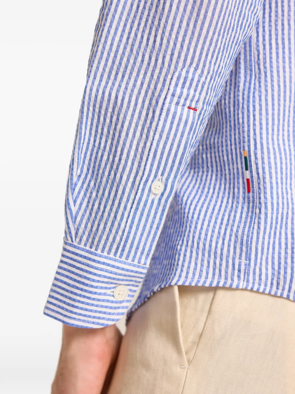 Orlebar Brown Giles gestreept overhemd Blauw
