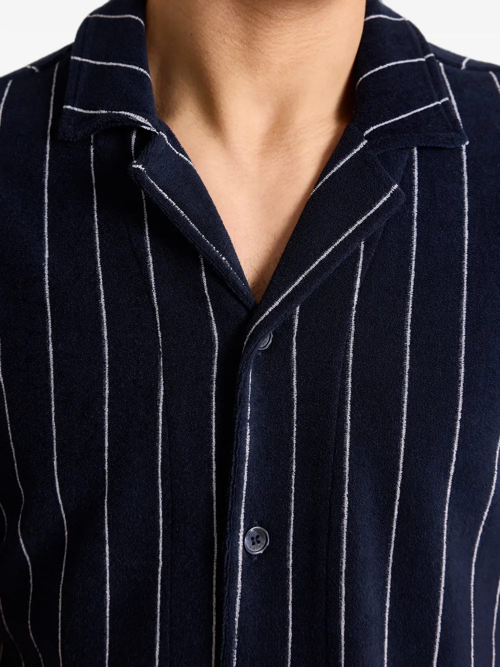 Orlebar Brown Hawkin gestreept overhemd Blauw