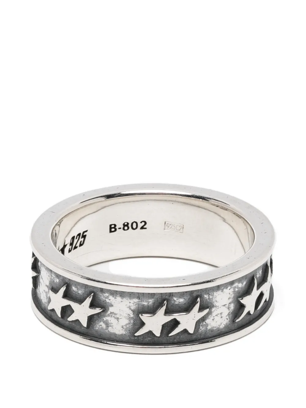 TWOJEYS Icon 02 star-embossed ring - Silber