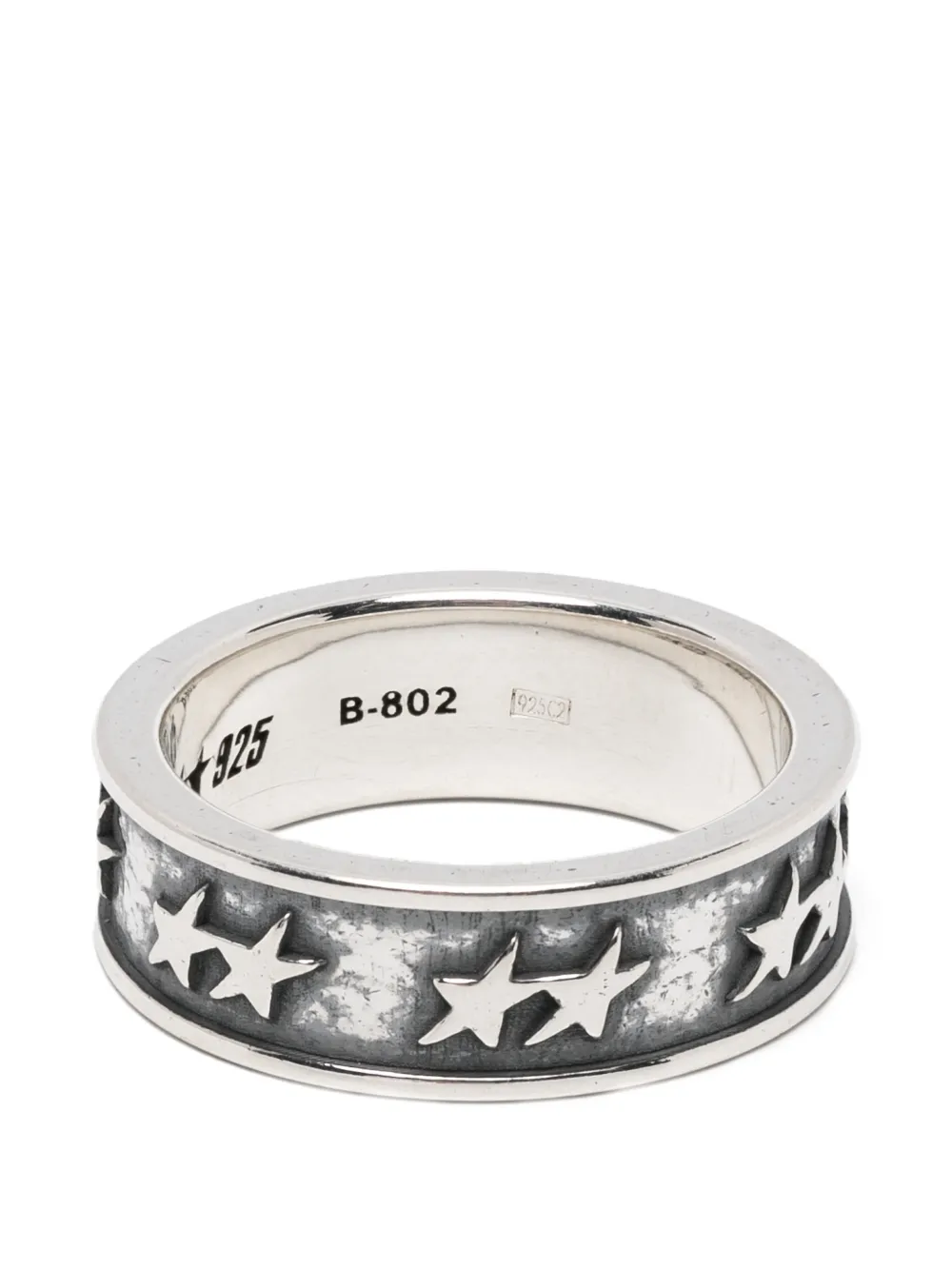 TWOJEYS Icon 02 star-embossed ring - Silber