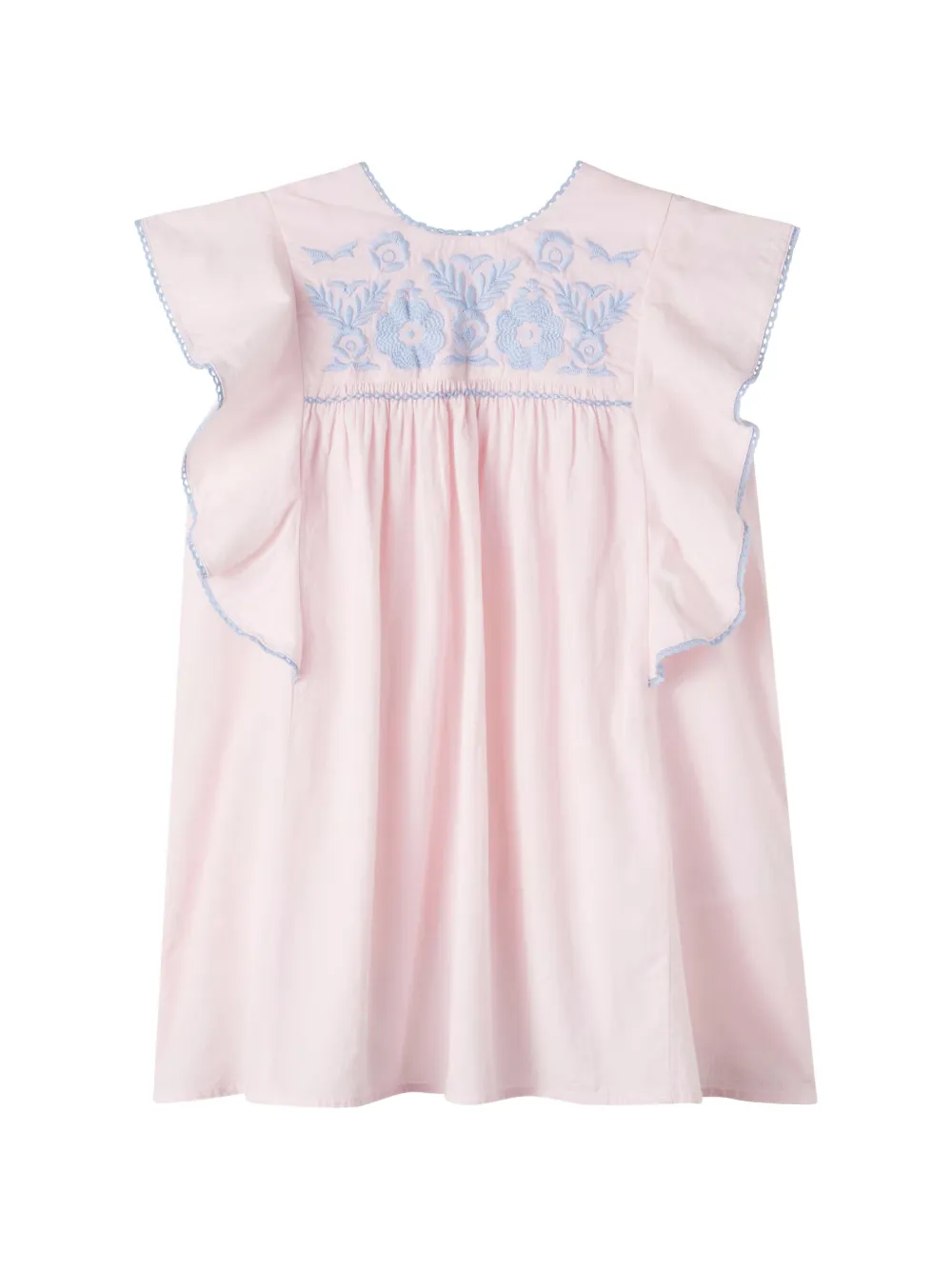 LOUISE MISHA KIDS embroidered ruffled dress - Rosa
