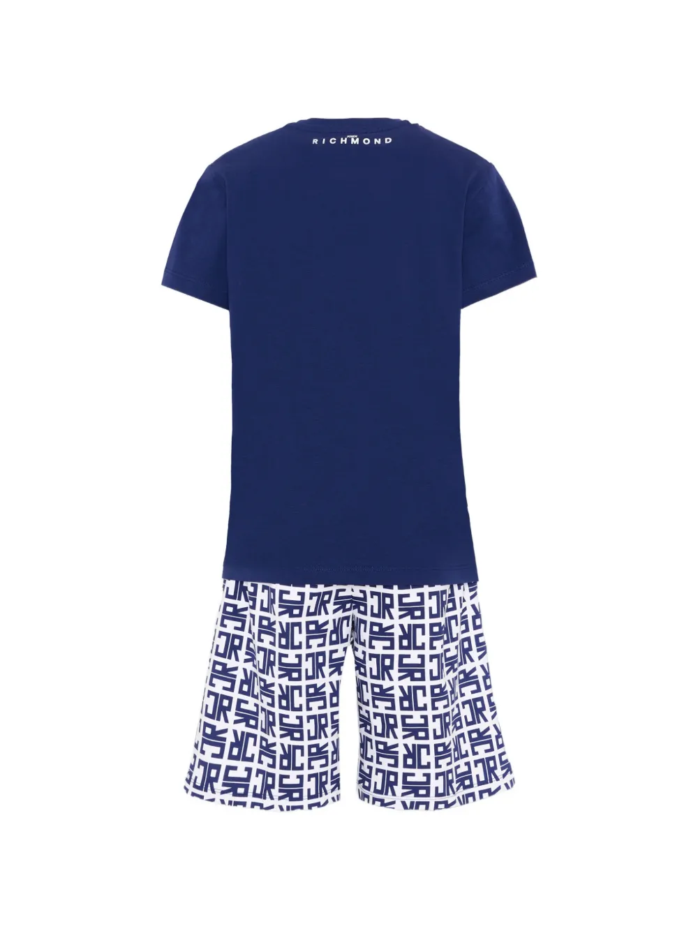 John Richmond Junior Trainingspak met korte mouwen en logo-print Blauw