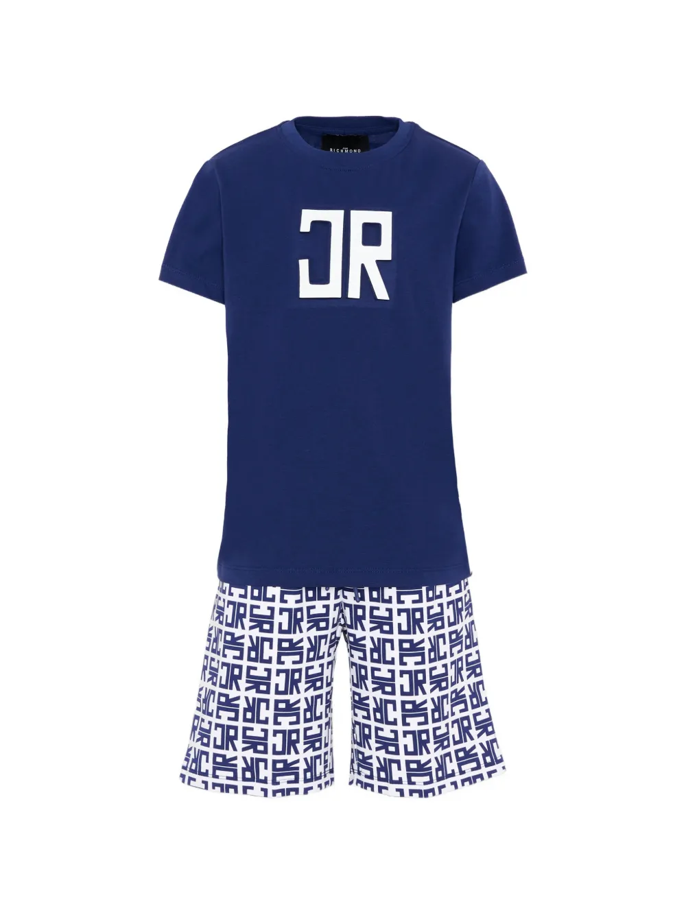 John Richmond Junior short-sleeve logo-print tracksuit - Blu